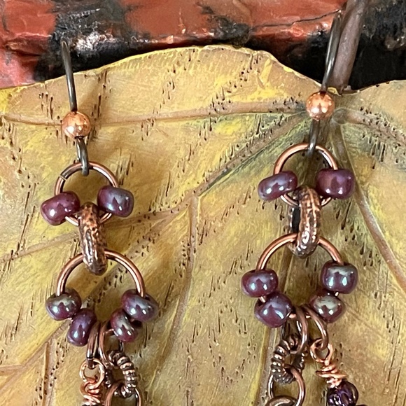 ARTISAN Earrings - “Midsummer Eve Flight” Dangles - Picture 3 of 7